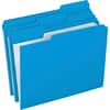 PFXR15213BLU - 1/3 Tab Cut Letter Recycled Top Tab File Folder, 8 1/2" x 11", Top Tab Location, Assorted Tab Position, 11 pt., Blue, Reinforced Tab, Preprinted, 10% Recycled, 100 / Box