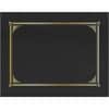 GEO45331H - Letter, A4 Recycled Certificate Holder, 8 1/2" x 11" , 10" x 8" , 8 17/64" x 11 11/16", Linen, Black, Die-cut, Embossed, 30% Recycled, 6 / Pack