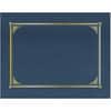 GEO45332H - Letter, A4+ Recycled Certificate Holder, 8 1/2" x 11" , 10" x 8" , 8 17/64" x 11 11/16", Linen, Navy Blue, Die-cut, Embossed, 30% Recycled, 6 / Pack