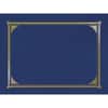 GEO45332H - Letter, A4+ Recycled Certificate Holder, 8 1/2" x 11" , 10" x 8" , 8 17/64" x 11 11/16", Linen, Navy Blue, Die-cut, Embossed, 30% Recycled, 6 / Pack