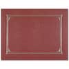 GEO45333 - Letter, A4 Recycled Certificate Holder, 8 1/2" x 11" , 10" x 8" , 8 17/64" x 11 11/16", Linen, Burgundy, Die-cut, Embossed, 30% Recycled, 6 / Pack