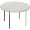 ICE65243 - IndestrucTable TOO 1200 Series Round Folding Table, Round Top, 600 lb Capacity, 1" Table Top Thickness x 48" Table Top Diameter, 29" Height, Indoor, Outdoor, Assembly Required, Platinum, Powder Coated