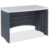 ICE73002 - Dent and Scratch Resistant Computer Desk, Silver Rectangle Top, Charcoal Gray Base, 30" Height x 46" Width x 24.50" Depth, Assembly Required, Polyethylene, 1 Each