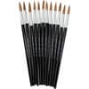 LEO73512 - Round Camel Hair Paint Brushes, No. 12, Hardwood Black Handle, Aluminum Ferrule, 1 Dozen