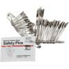 LEO83450 - Safety Pins, Assorted Sizes, Nickel Plated, 50 / Pack