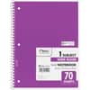 MEA05510 - Wide Ruled 1-Subject Notebook, 70 Sheets, Spiral, Wide Ruled Front Ruling, 8" x 10 1/2" Sheet Size, White Paper, Assorted Cover, Hole-punched, Micro Perforated, 1 Each