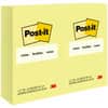 MMM659YW - Notes Original Notepads, 4" Flag/Note Width x 6" Flag/Note Length, Rectangle, 100 Sheets per Pad, Unruled, Canary Yellow, Paper, Self-adhesive, Repositionable, 12 / Pack