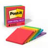 MMM6756SSAN - Super Sticky Lined Notes - Playful Primaries Color Collection, 540, 4" Flag/Note Width x 4" Flag/Note Length, Square, 90 Sheets per Pad, Ruled