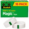 MMM810K16 - 3/4"W Magic Tape, 27.78 yd Length x 0.75" Width, 1" Core, Matte, Clear, Split Resistant, Tear Resistant, For Document, Book, Patching, Mending, Splicing, 16 / Pack