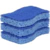 MMMMP38D - Non-Scratch Multi-Purpose Scrub Sponge, 4.4 x 2.6, 0.8" Thick, Blue, 3/Pack