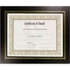 NUD21202 - Flat Document Frames, Holds 11" x 8.50" Insert, Desktop, Horizontal, Vertical, Easel Back, Hanger, Leatherette, Black, 2 / Pack