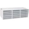 PAC001310 - 9" x 12" Construction Paper Storage, 15 Compartment(s), Compartment Size : 1.50" x 10" x 12.50", 9.38" Height x 29.25" Width x 12.88" Depth, Desktop, 70% Recycled, White, Corrugated Cardboard, 1 Each