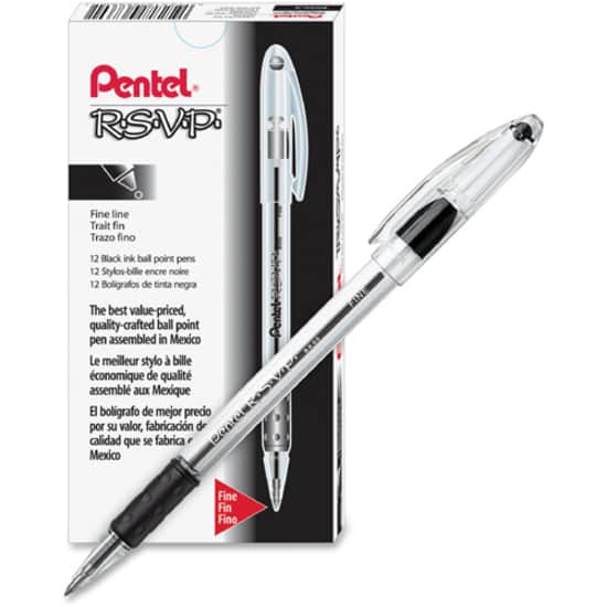 R.S.V.P. Ballpoint Stick Pens by Pentel® PENBK90A | OnTimeSupplies.com