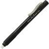 PENZE22A - Rubber Grip Clic Eraser, Black, Black Barrel, Pen, Refillable, 1 Each, Retractable, Latex-free Grip, Ghost Resistant, Pocket Clip