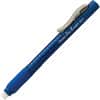 PENZE22C - Rubber Grip Clic Eraser, Blue, Blue Barrel, Pen, Refillable, 1 Each, Retractable, Latex-free Grip, Ghost Resistant, Pocket Clip, Non-abrasive