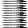 PIL35011 - Better BP-S Ball Stick Pens, 0.7 mm Fine Pen Point, Refillable, Black Ink, Crystal, Clear Barrel, Stainless Steel Tip, 1 Dozen