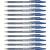 PIL36011 - Better BP-S Ball Stick Pens, 0.7 mm Fine Pen Point, Refillable, Blue Ink, Crystal, Clear Barrel, Stainless Steel Tip, 1 Dozen