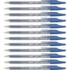 PIL36711 - Better BP-S Ball Stick Pens, 1 mm Medium Pen Point, Refillable, Blue Ink, Crystal, Clear Barrel, Stainless Steel Tip, 1 Dozen