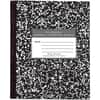 ROA77333 - Wide Ruled Flexible Cover Composition Book, 8.5" x 7" 48 Sheets, Black Marble, 48 Sheets, 96 Pages, Printed, Sewn/Tapebound, Both Side Ruling Surface, Wide Ruled Front Ruling, 0.34" Ruled, Red Margin