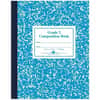 ROA77921 - Grade School Ruled Marble Flexible Cover Composition Book, 50 Sheets, 100 Pages, Printed, Sewn/Tapebound, Both Side Ruling Surface, Grade Two Ruling Front Ruling, 0.75" Ruled, Red Margin