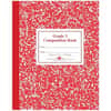 ROA77922 - Grade School Ruled Marble Flexible Cover Composition Book, 50 Sheets, 100 Pages, Printed, Sewn/Tapebound, Both Side Ruling Surface, Grade Three Ruling Front Ruling, 0.50" Ruled, Red Margin
