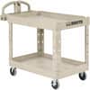 RCP452088BG - BRUTE Heavy-Duty Utility Cart, 2 Shelf, 500 lb Load Capacity, 4 Casters, 5" Caster Size, Plastic, 44" Length x 25.25" Width x 39" Height, Beige, 1 Each