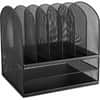 SAF3255BL - Onyx 2 Horizontal/6 Upright Desk Organizer, 8 Compartment(s), 13" Height x 13.25" Width x 11.50" Depth, Desktop, Black, Steel, 1 Each