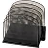 SAF3257BL - Onyx Wire Mesh Desktop Organizer, 5 Compartment(s), Compartment Size : 1", 12" Height x 11.25" Width x 7.25" Depth, Desktop, Powder Coated, Black, Steel, 1 Each