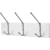 SAF4161 - 3-Hook Contemporary Steel Coat Hooks, 3 Hooks, 10 lb (4.54 kg) Capacity, 7" Height x 18" Width, for Garment, Steel, Silver, 1 Each