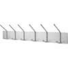 SAF4162 - 6-Hook Contemporary Steel Coat Hooks, 6 Hooks, 10 lb (4.54 kg) Capacity, 7" Height x 36" Width, for Garment, Steel, Silver, 1 Each