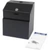 SAF4232BL - Steel Suggestion Box, External Dimensions: 7.2" Width x 6" Depth x 8.5" Height, 25 x Card, Key Lock Closure, Steel, Black, 1 Each