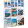 SAF5606CL - Magazine/Pamphlet Plastic Display Rack, 12 Pocket(s), 34.75" Height x 30" Width x 2" Depth, Break Resistant, Clear, Plastic, 1 Each