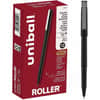 UBC60151 - Roller Rollerball Pen, Black Ink, Water Based, Black Stainless Steel Barrel, 12 / Dozen