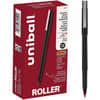 UBC60152 - Roller Rollerball Pen, 0.5 mm Pen Point, Red Ink, Water Based, Black Stainless Steel Barrel, 12 / Dozen