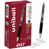 UBC61257 - 207 Gel Pen, 0.5 mm Pen Point, Refillable, Retractable, Red Ink, Gel-based, Translucent Barrel, 12 / Dozen