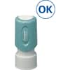 XST11357 - Pre-Inked OK Stamp, Message Stamp, OK, 0.63" Impression Diameter, Blue, Recycled, 1 Each