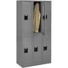 TNNDTS121836CMG - Double-Tier Steel Lockers, Internal Size 36" Height x 12" Width x 18" Depth, Overall Size 72" Height x 36" Width x 18" Depth, Medium Gray, Steel, Metal, 1 Each