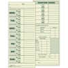 TOP1291 - Monday-Sunday Time Cards, Double Sided Sheet, 3.50" x 8.50" Sheet Size, Yellow, Manila Sheet(s), Green Print Color, 500 / Box