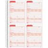 TOP4100 - Service Call 2-part Spiral Message Slip Book, 200 Sheet(s), Spiral Bound, 2 Part, Carbonless Copy, 5.50" x 4" Form Size, 8.25" x 11" Sheet Size, White, Canary, Red Print Color, 1 Each