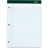 TOP63437 - Docket 3-hole Punched Legal Ruled Legal Pads, 100 Sheets, Double Stitched, 0.34" Ruled, 16 lb Basis Weight, 8 1/2" x 11 3/4" Sheet Size, White Paper, Marble Green Binding