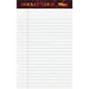 TOP63910 - Docket Gold Jr. Legal Ruled White Legal Pads - Jr.Legal, 50 Sheets, 0.28" Ruled, 20 lb Basis Weight, Jr.Legal, 5" x 8" Sheet Size, White Paper, Burgundy Binding, Hard Cover, Perforated, Heavyweight
