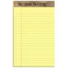 TOP74840 - Second Nature Recycled Jr Legal Writing Pad, 50 Sheets, 0.28" Ruled, 15 lb Basis Weight, Jr.Legal, 5" x 8" Sheet Size, Canary Paper, Perforated, 1 Dozen
