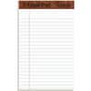 TOP7500 - The Legal Pad Writing Pad, 50 Sheets, Double Stitched, 0.28" Ruled, 16 lb Basis Weight, Jr.Legal, 5" x 8" Sheet Size, White Paper, Chipboard Cover, Perforated, Hard Cover, Removable, 1 Dozen