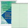 TOP8021 - Steno Book, 80 Sheets, Wire Bound, Gregg Ruled Margin, 6" x 9" Sheet Size, Green Tint Paper, Snag Resistant, Acid-free, Heavyweight, 1 Each