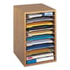 SAF9419MO - Wood Vertical Desktop Sorter, 11 Compartments, 10.63 x 11.88 x 16, Medium Oak