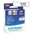 DYM45013 - D1 Standard Tape Cartridge for Dymo Label Makers, 1/2in x 23ft, Black on White