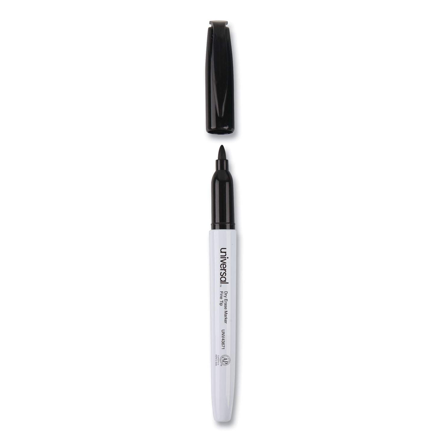 Show-me Teacher Drywipe Marker Schwarz – Packung Mit 50 Stück, Xylolfrei, Rundspitzig, 24h Verschlusszeit