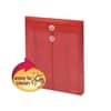 SMD89547 - Poly String and Button Interoffice Envelopes, Open-End (Vertical), 9.75 x 11.63, Transparent Red, 5/Pack