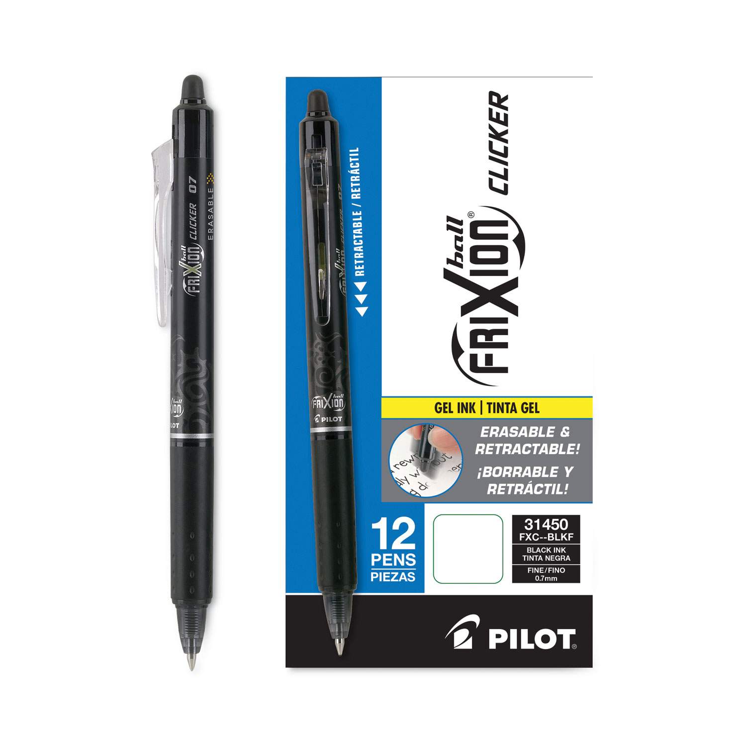 Recharges Effaçables Pour Stylo Pilot Frixion - 12 Mines 0.7mm (4 Noires, 4 Bleues, 2 Rouges, 2 Vertes), Encre Thermosensible - 2