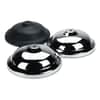 TCO11001 - Bell-shaped Weight Base for Stanchion, Stainless Steel Post, Black Rope Attachment, Chrome, 2 / Box